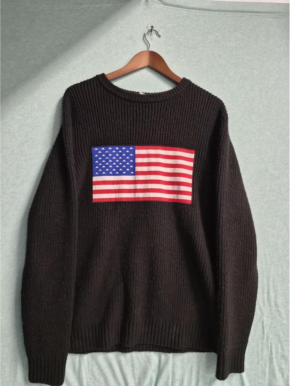 Kappa Authentic LA Besarty USA Crewneck Knit Sweater Size Medium